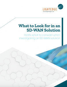Image of what to look for in an SD-WAN Solution whitepaper from LightEdge